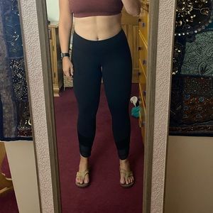 Lululemon cropped leggings with mesh detail